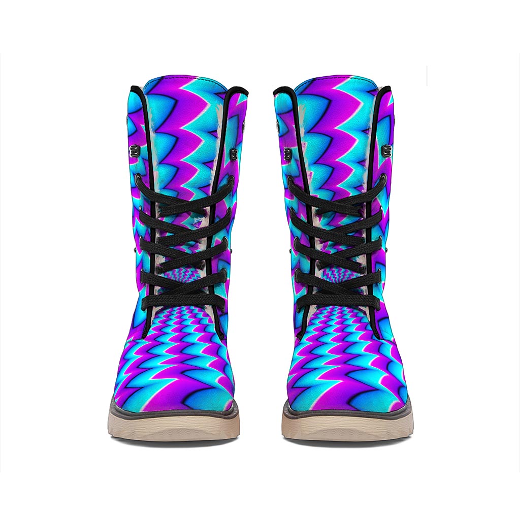 Blue Dizzy Moving Optical Illusion Winter Boots