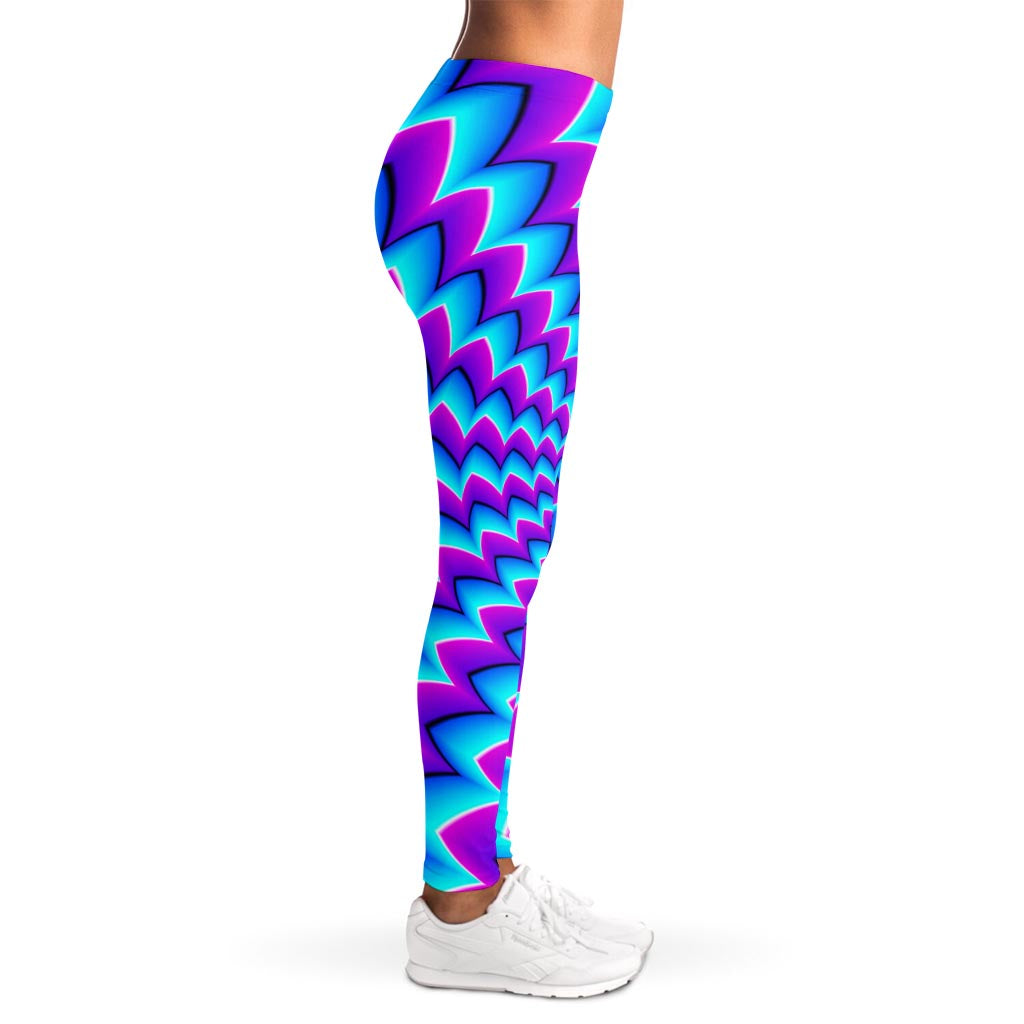 Blue Dizzy Moving Optical Illusion Women's Leggings
