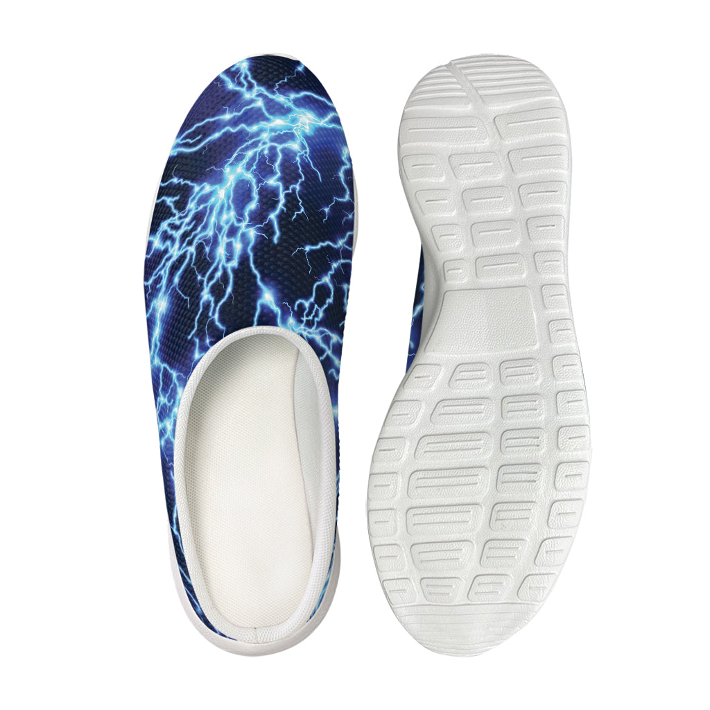 Blue Electric Lightning Print Mesh Casual Shoes