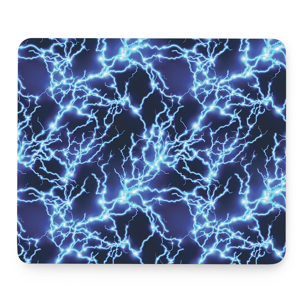 Blue Electric Lightning Print Mouse Pad