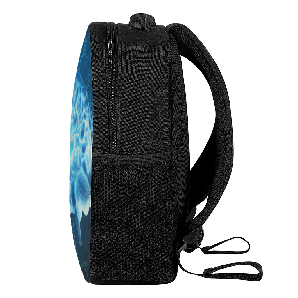 Blue Electrical Brain Activity Print Casual Backpack