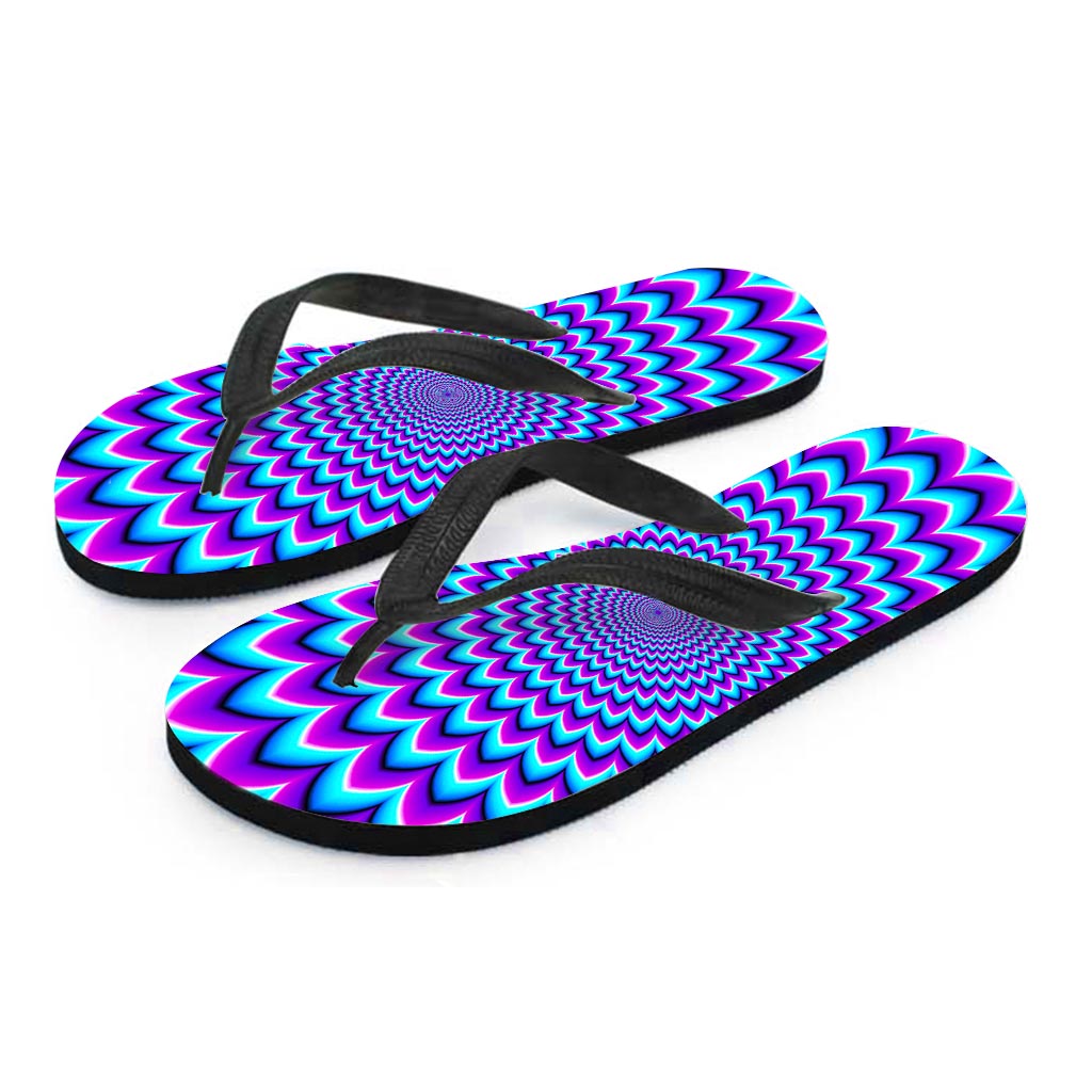 Blue Expansion Moving Optical Illusion Flip Flops