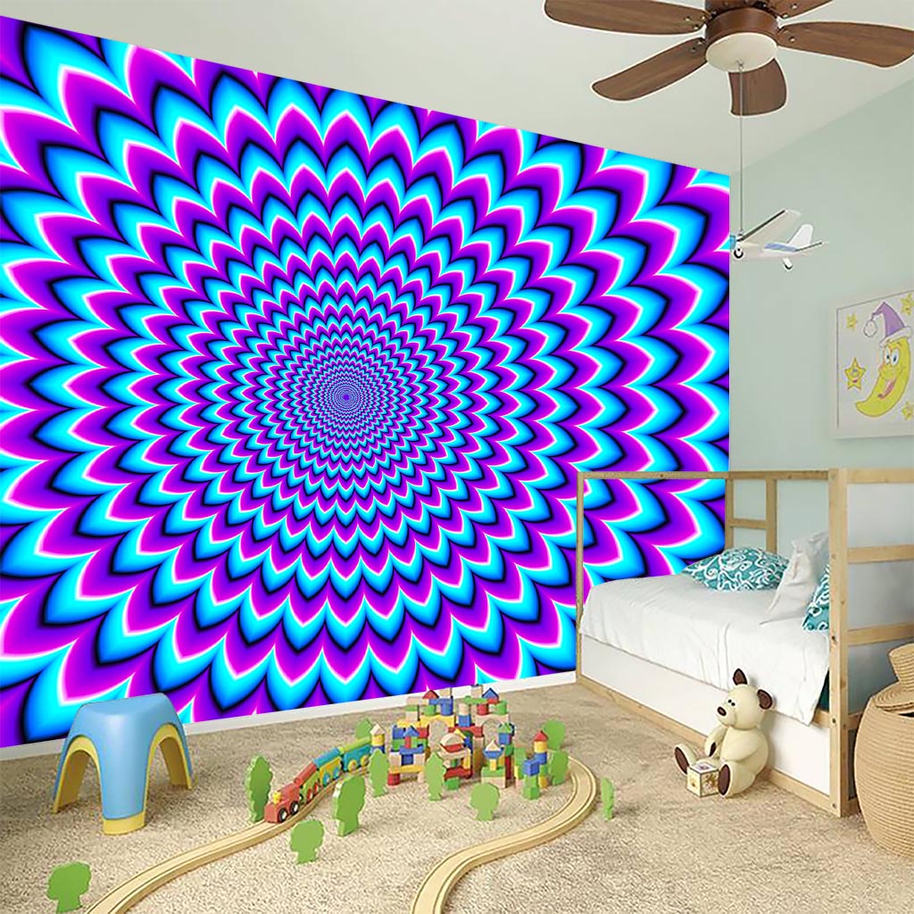 Blue Expansion Moving Optical Illusion Wall Sticker