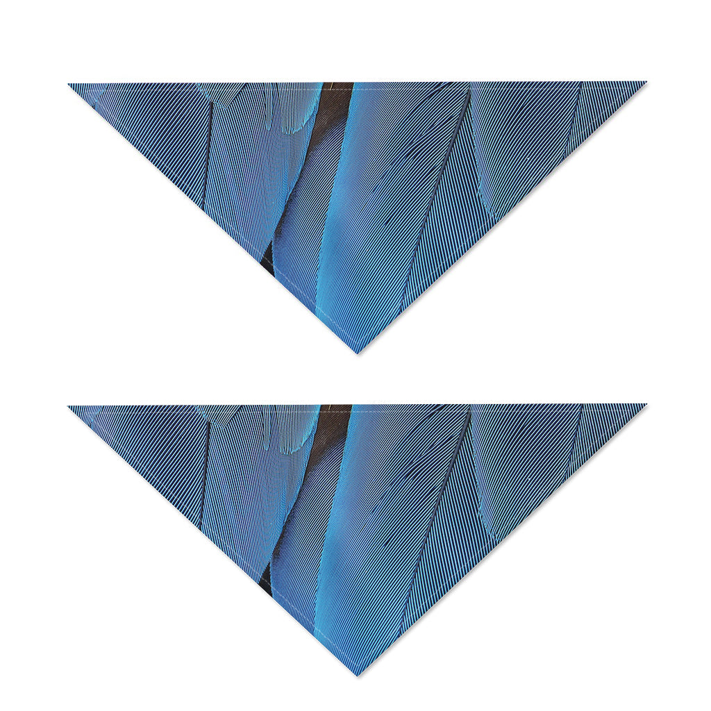 Blue Feather Print Dog Bandana