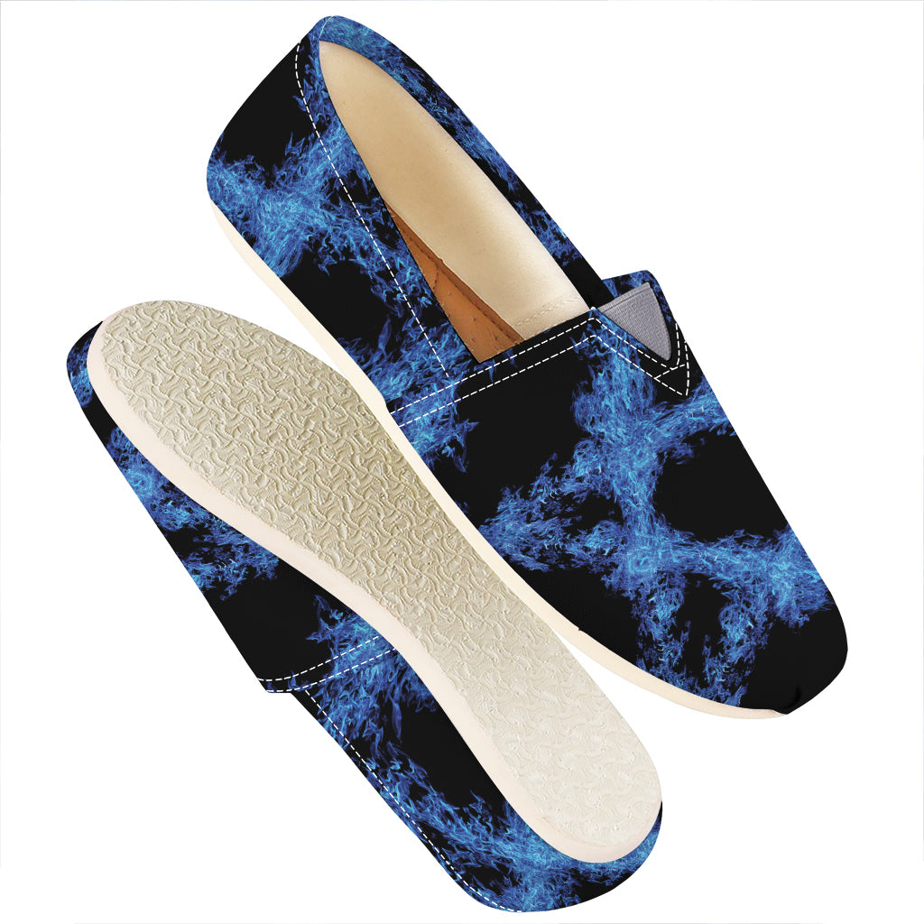 Blue Flame Pentagram Print Casual Shoes