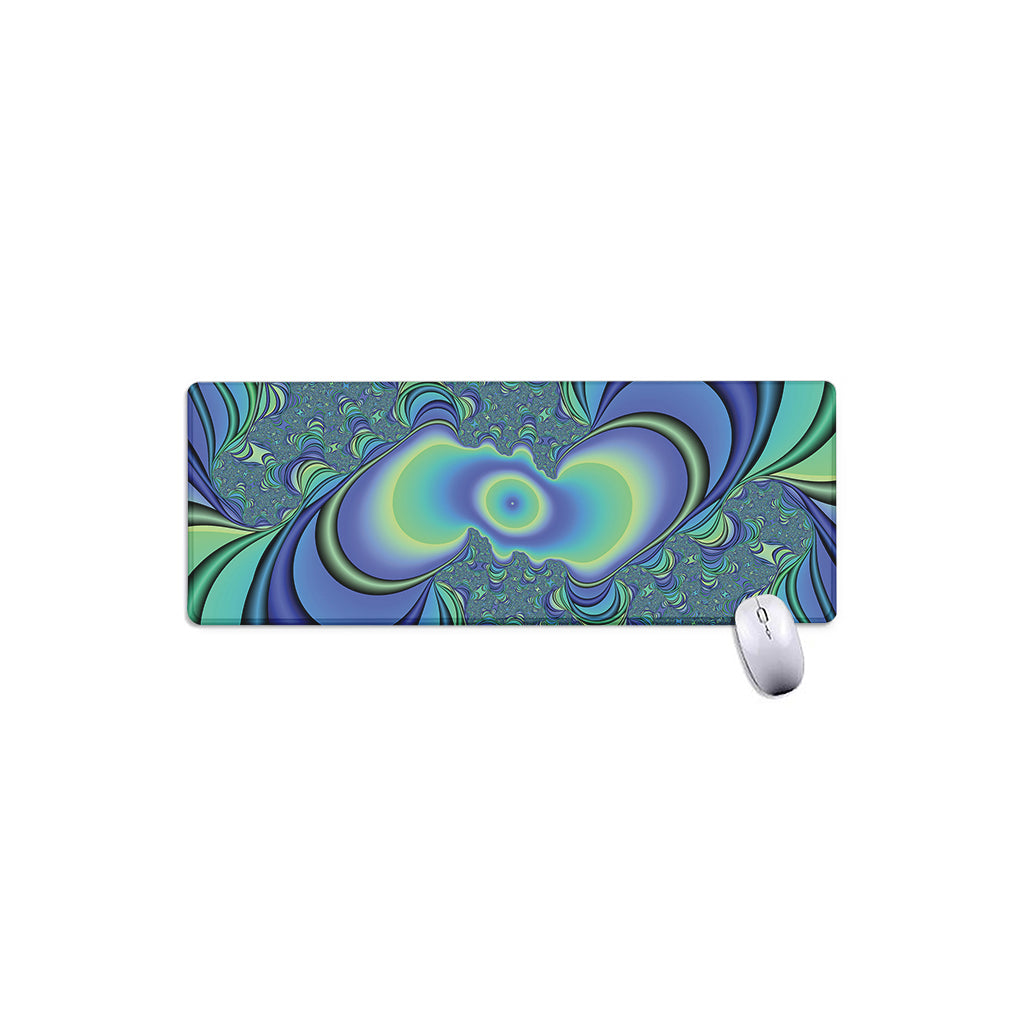 Blue Fractal Print Extended Mouse Pad