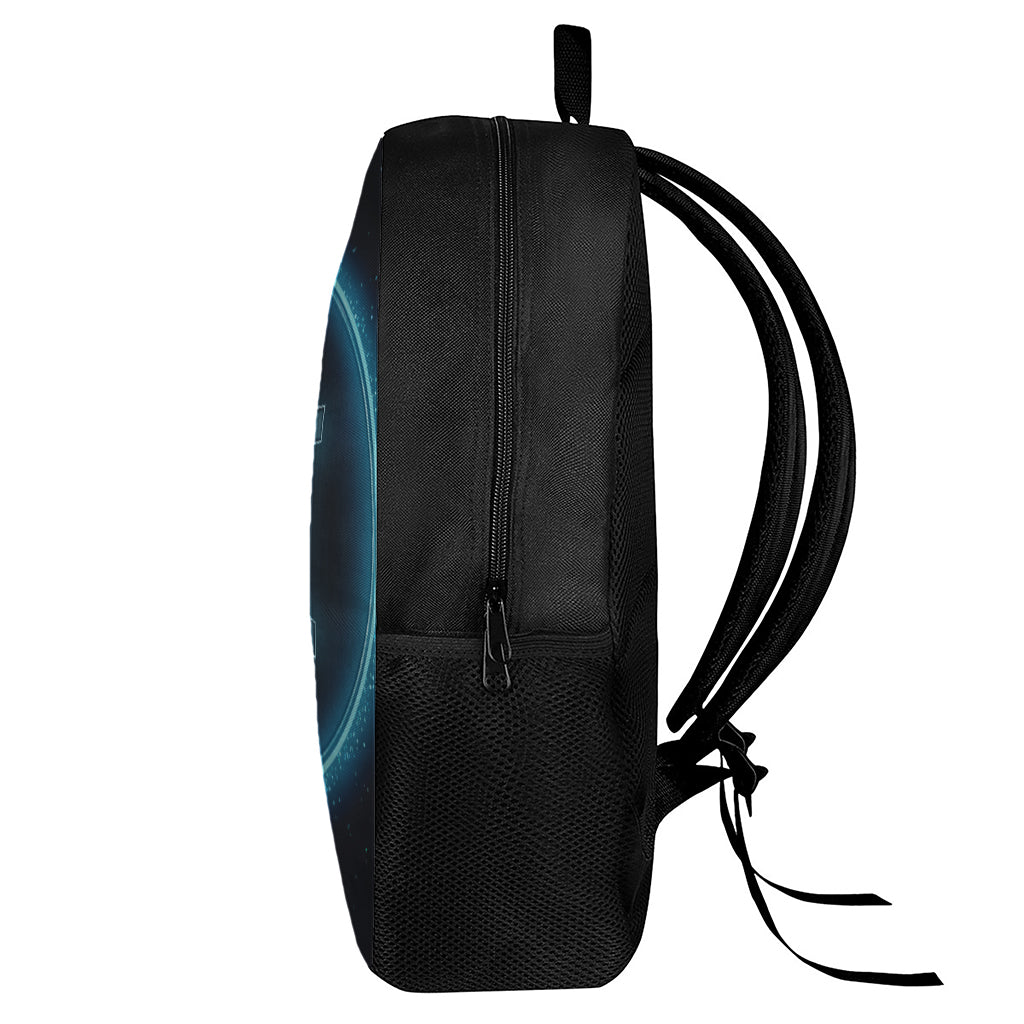 Blue Gemini Zodiac Sign Print 17 Inch Backpack
