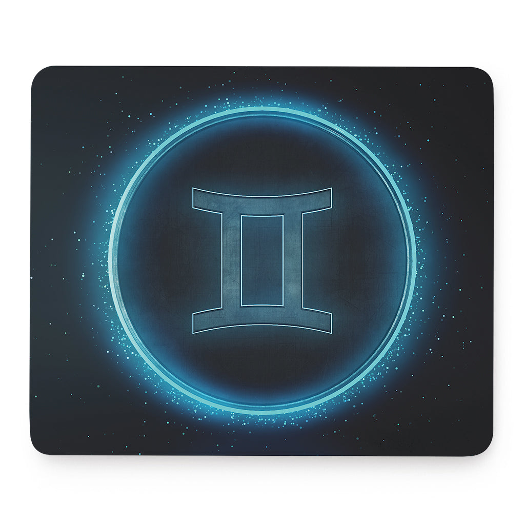 Blue Gemini Zodiac Sign Print Mouse Pad