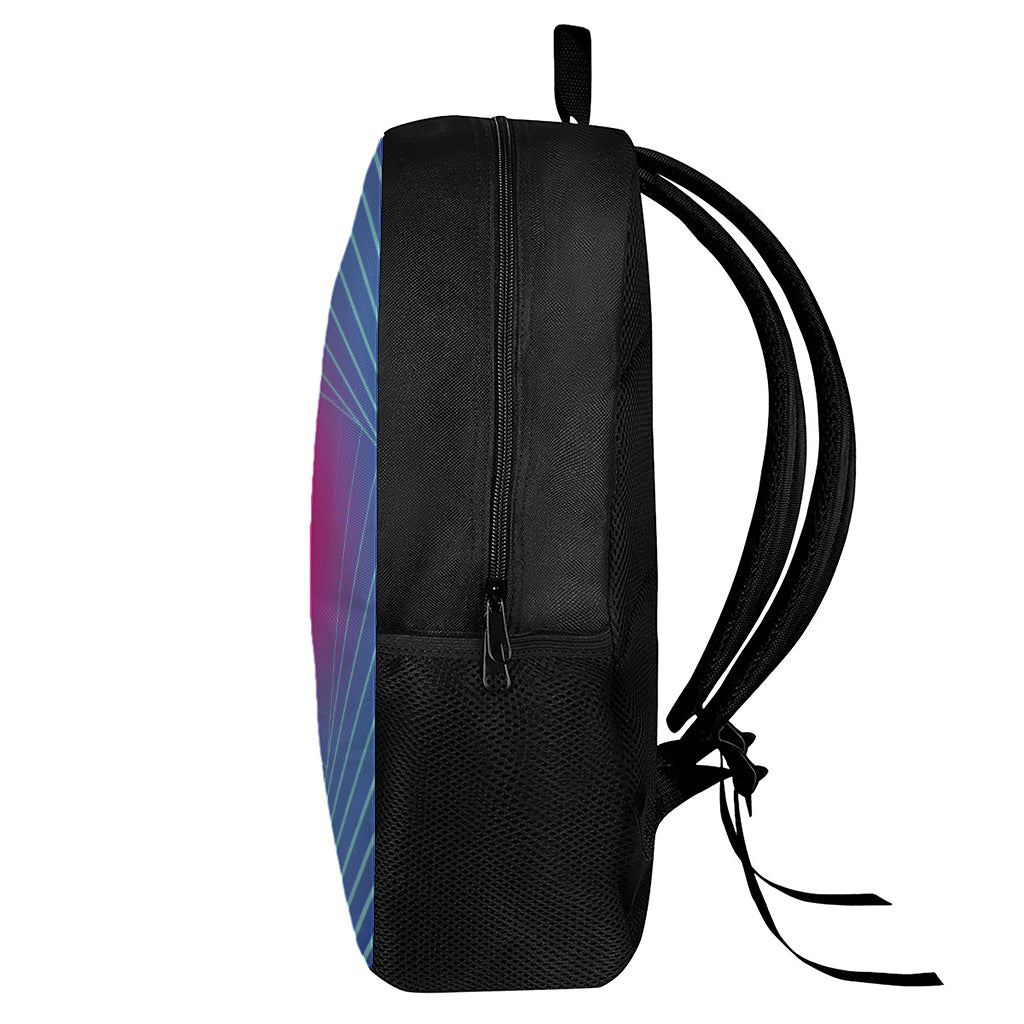 Blue Geometric EDM Light Print 17 Inch Backpack