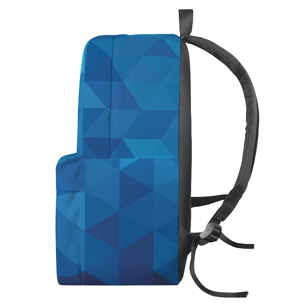 Blue Geometric Triangle Pattern Print Backpack