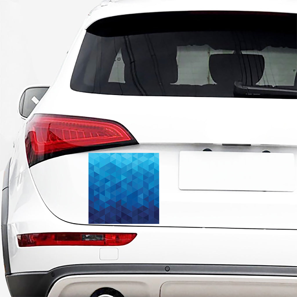 Blue Geometric Triangle Pattern Print Car Sticker