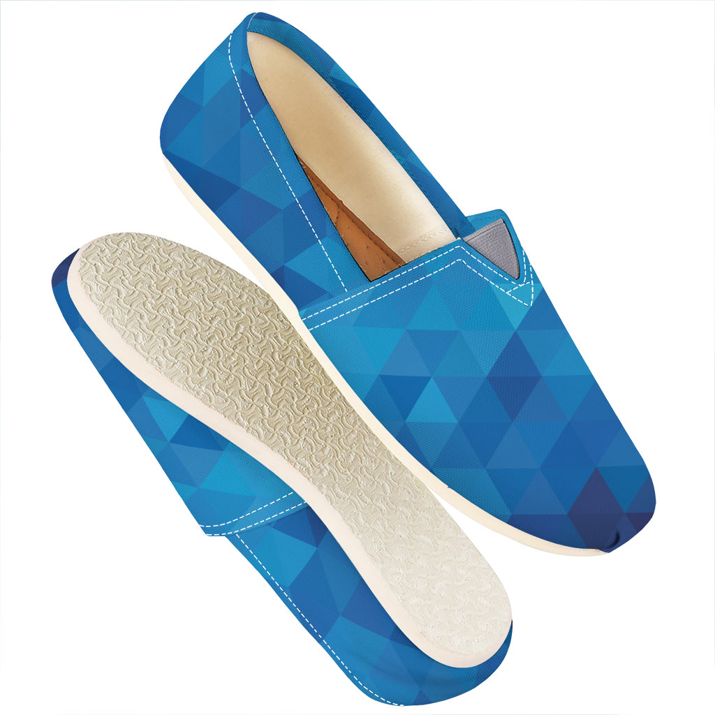 Blue Geometric Triangle Pattern Print Casual Shoes
