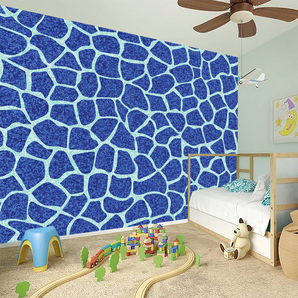 Blue Giraffe Print Wall Sticker