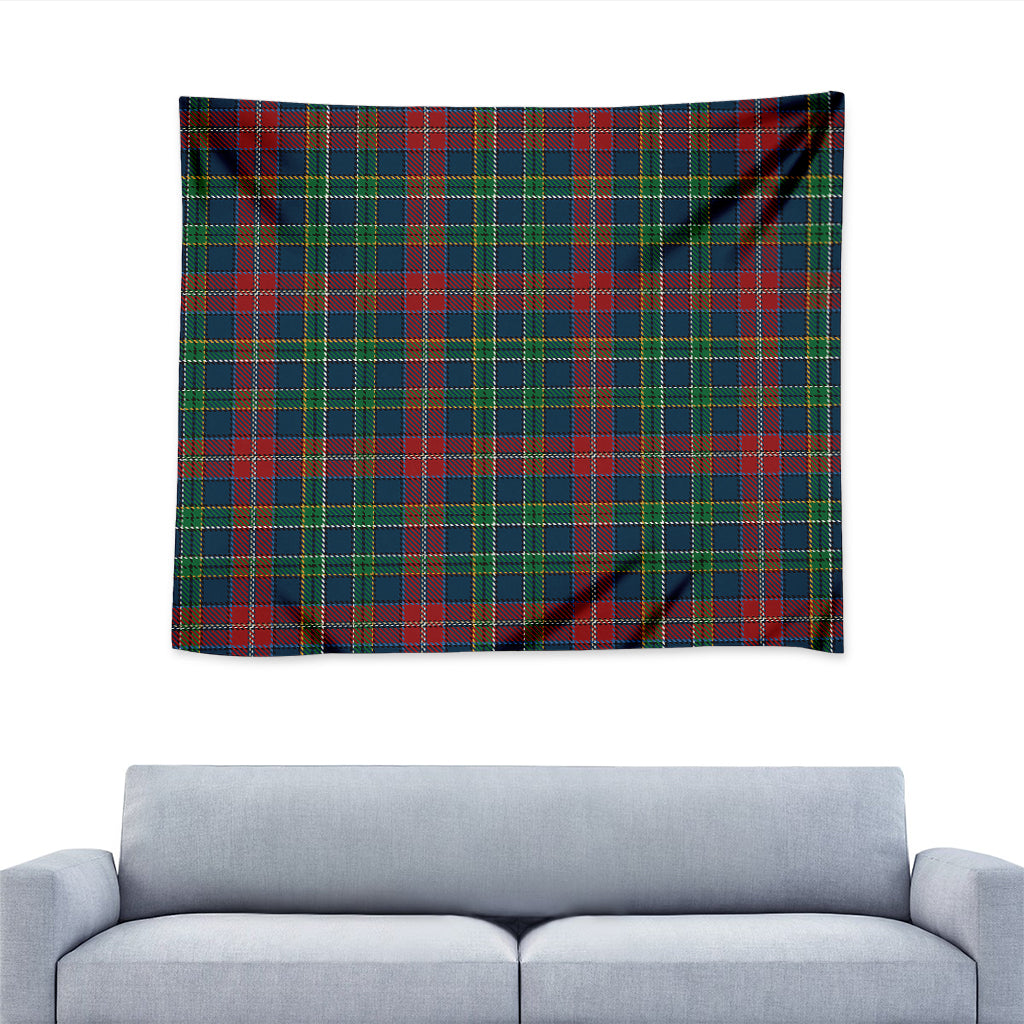 Blue Green And Red Scottish Plaid Print Tapestry