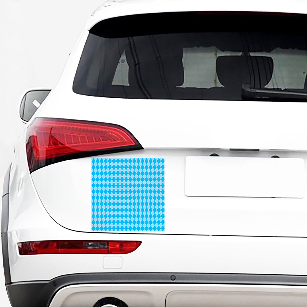 Blue Harlequin Pattern Print Car Sticker