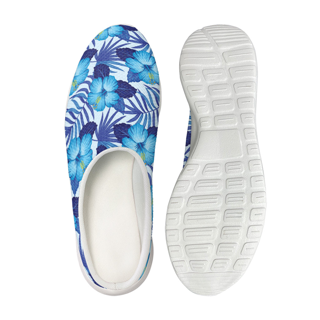 Blue Hibiscus Tropical Pattern Print Mesh Casual Shoes
