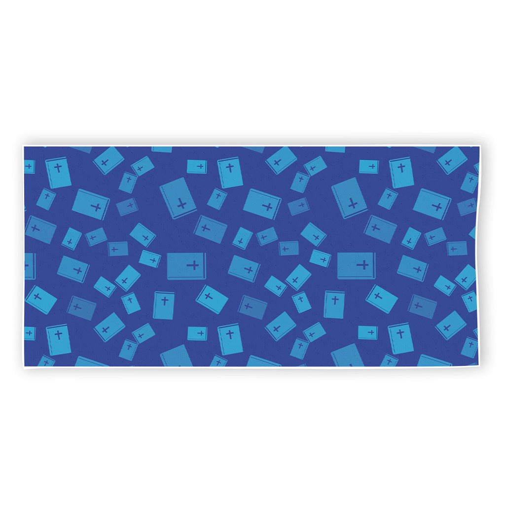 Blue Holy Bible Pattern Print Beach Towel
