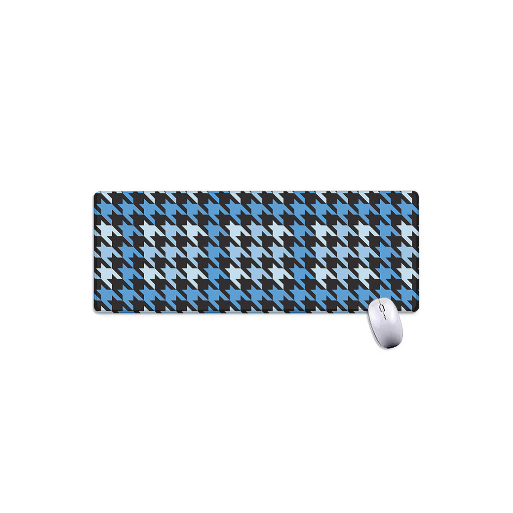 Blue Houndstooth Pattern Print Extended Mouse Pad