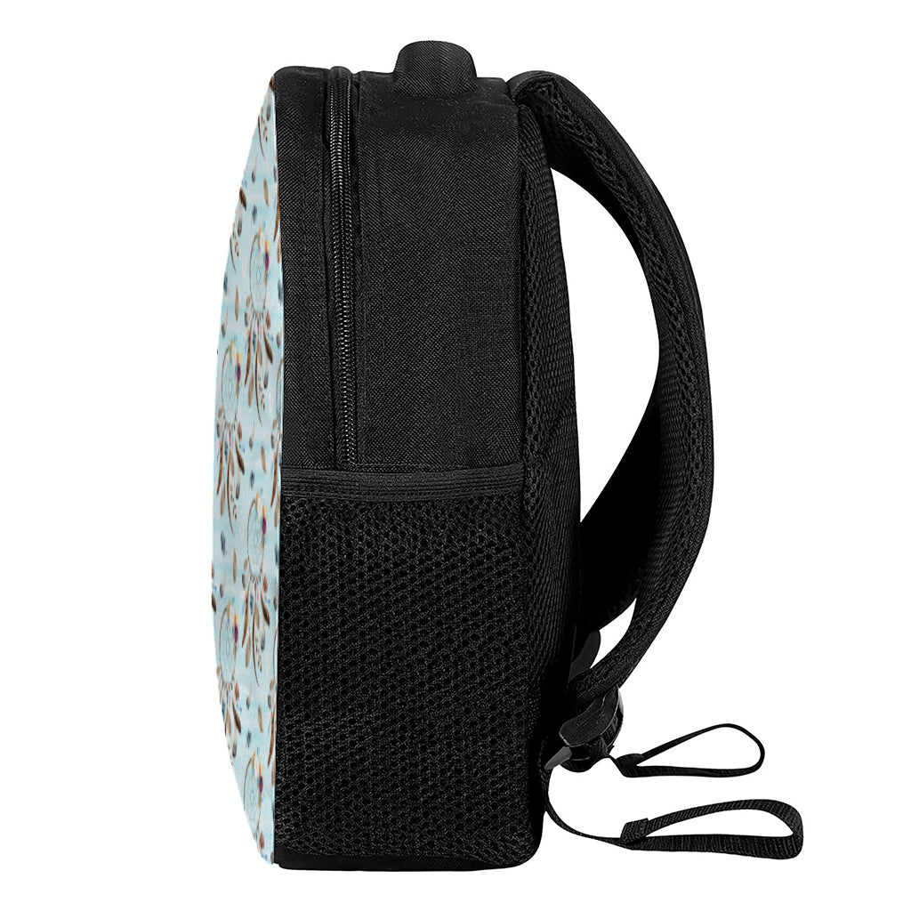 Blue Indian Dream Catcher Pattern Print Casual Backpack