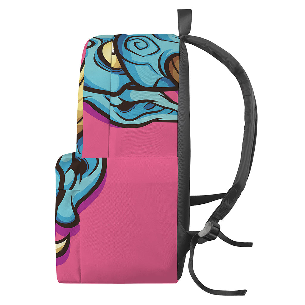 Blue Japanese Demon Print Backpack