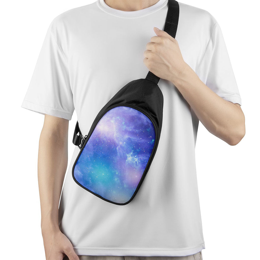 Blue Light Nebula Galaxy Space Print Chest Bag