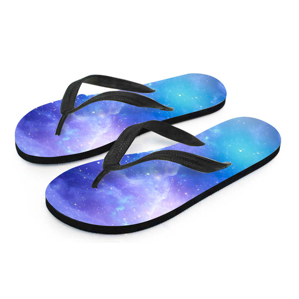 Blue Light Nebula Galaxy Space Print Flip Flops