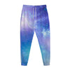 Blue Light Nebula Galaxy Space Print Jogger Pants