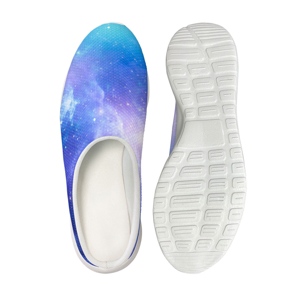 Blue Light Nebula Galaxy Space Print Mesh Casual Shoes
