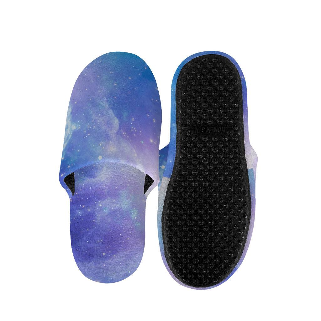 Blue Light Nebula Galaxy Space Print Slippers