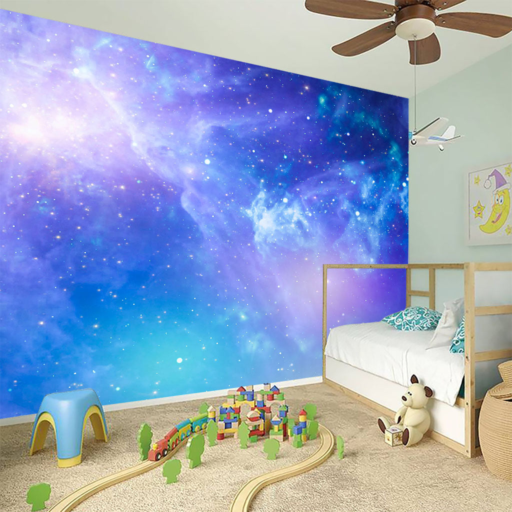 Blue Light Nebula Galaxy Space Print Wall Sticker