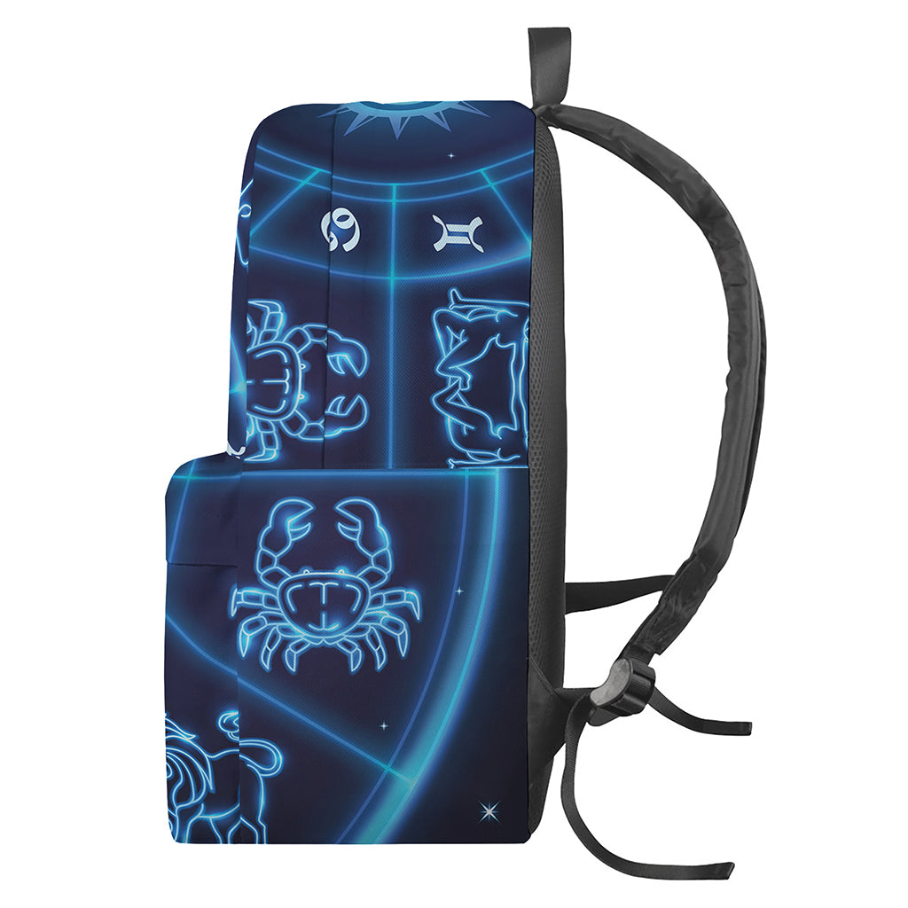 Blue Light Zodiac Circle Print Backpack