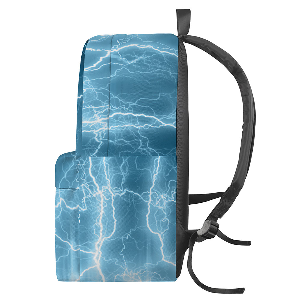 Blue Lightning Print Backpack