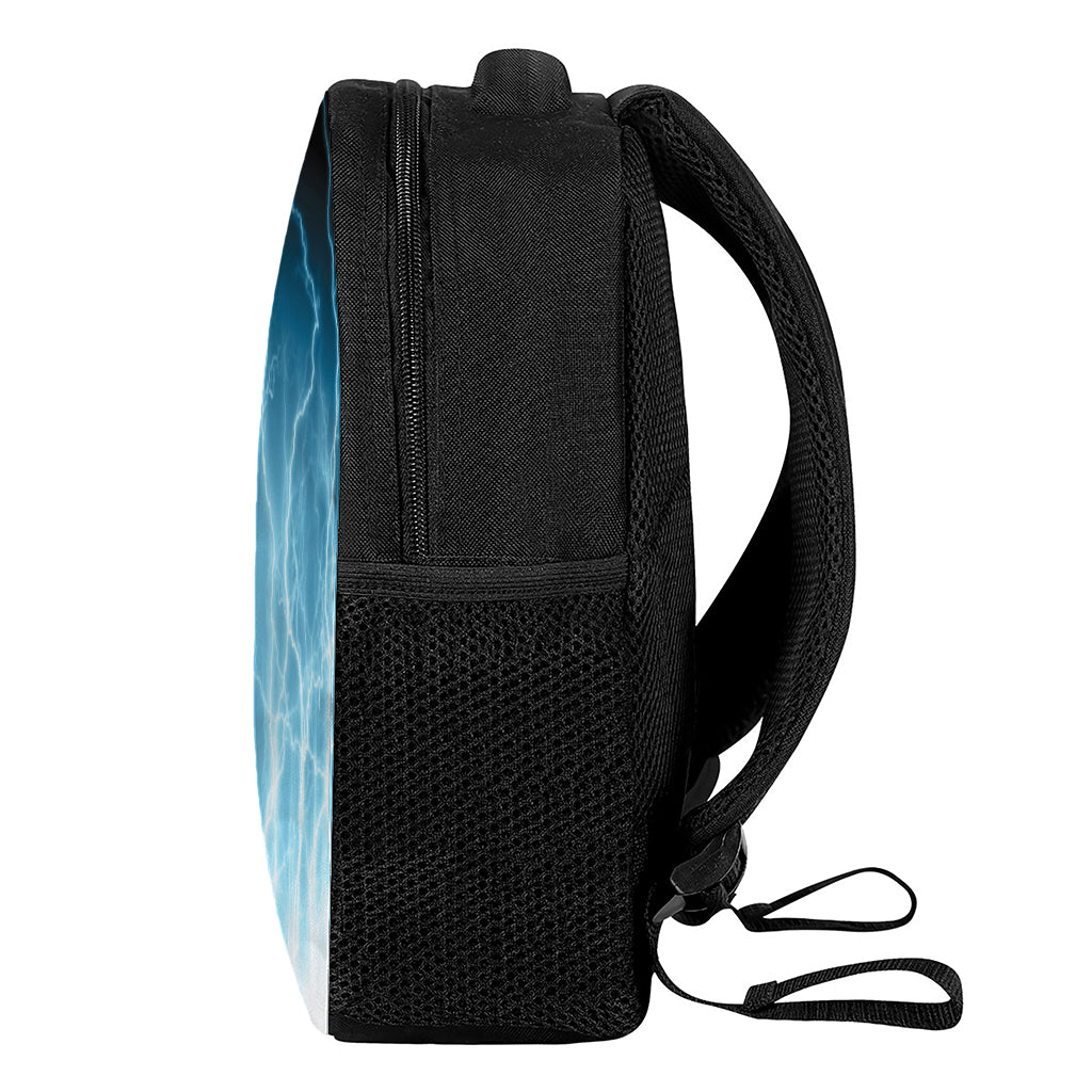 Blue Lightning Print Casual Backpack