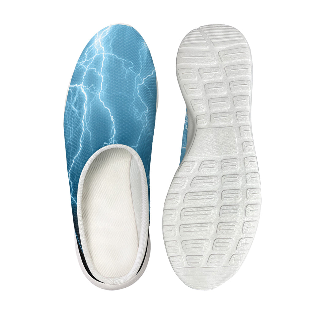 Blue Lightning Print Mesh Casual Shoes