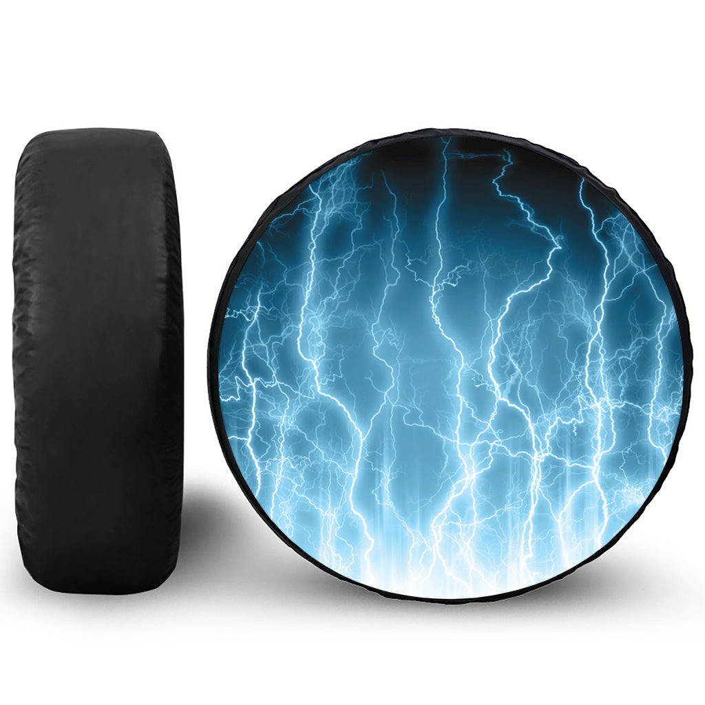Blue Lightning Print Tire Cover