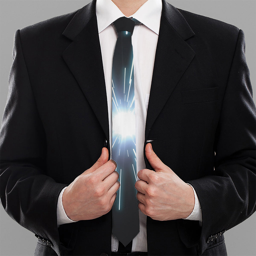 Blue Lightspeed Print Necktie