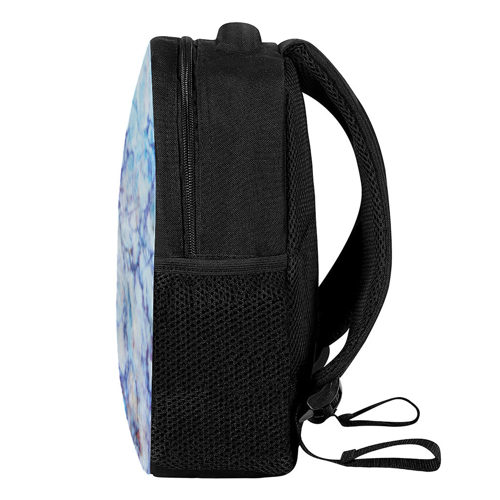 Blue Marble Print Casual Backpack