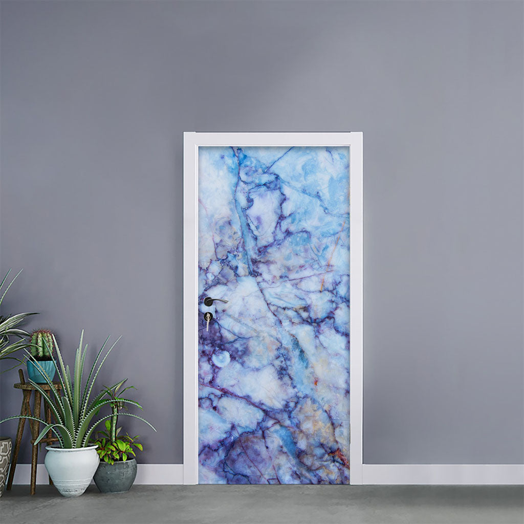 Blue Marble Print Door Sticker