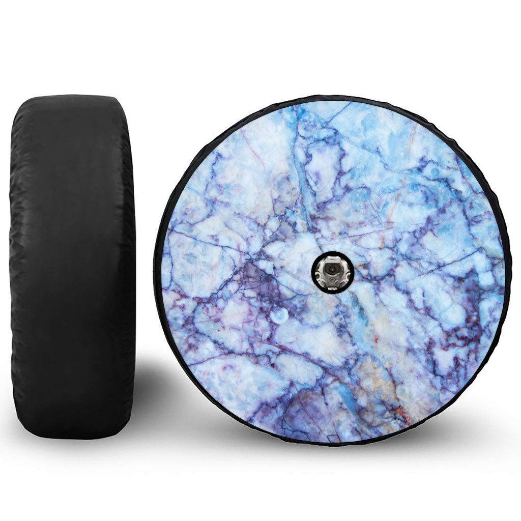 Blue Marble Print Tire Cover With Camera Hole