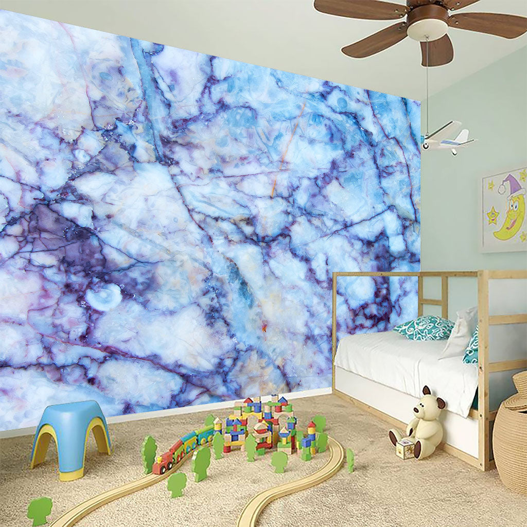 Blue Marble Print Wall Sticker