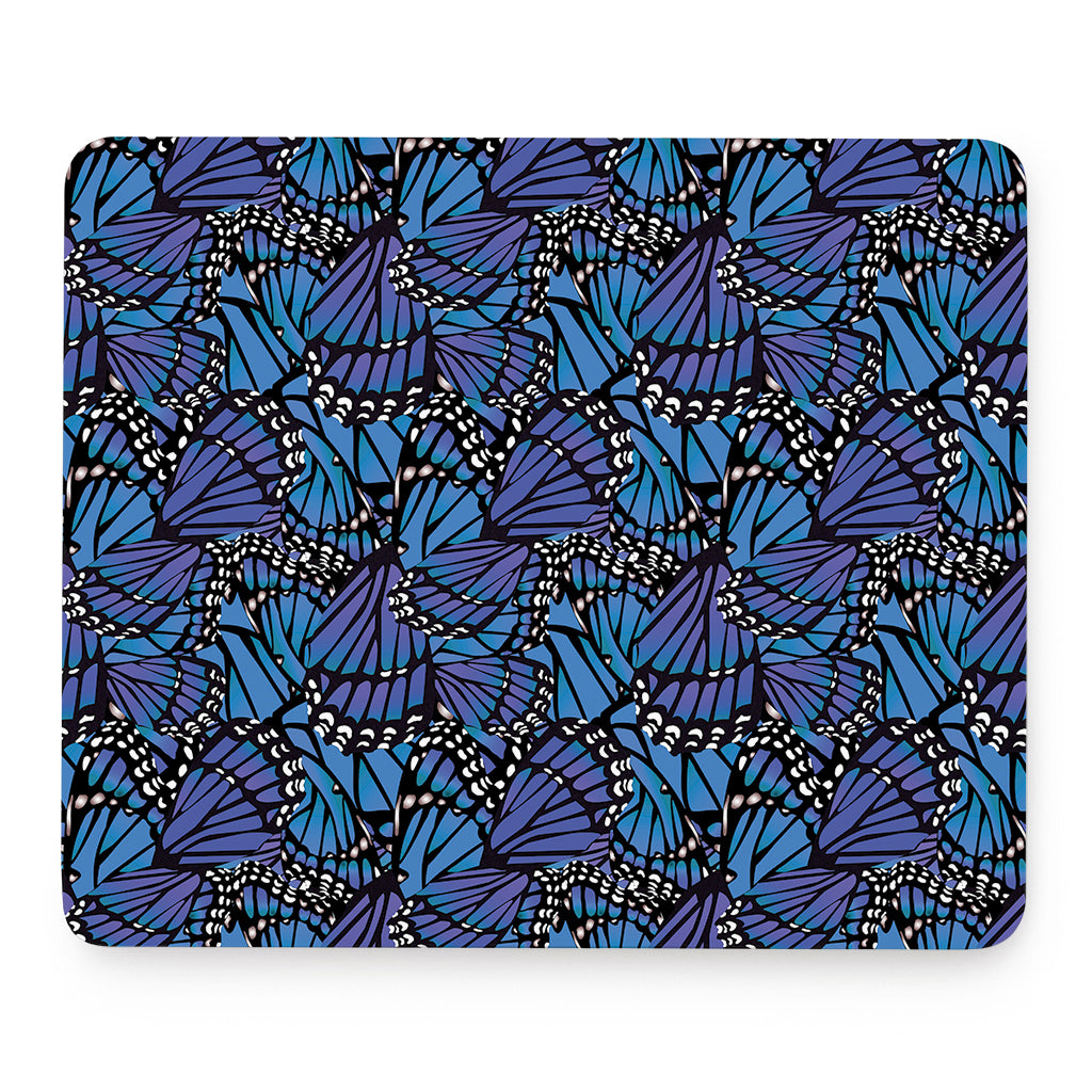Blue Monarch Butterfly Wings Print Mouse Pad