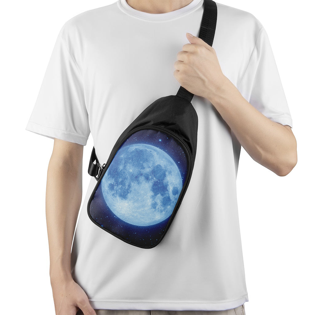 Blue Moon Print Chest Bag