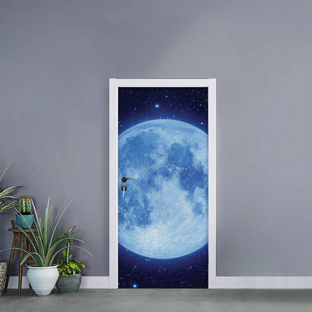 Blue Moon Print Door Sticker