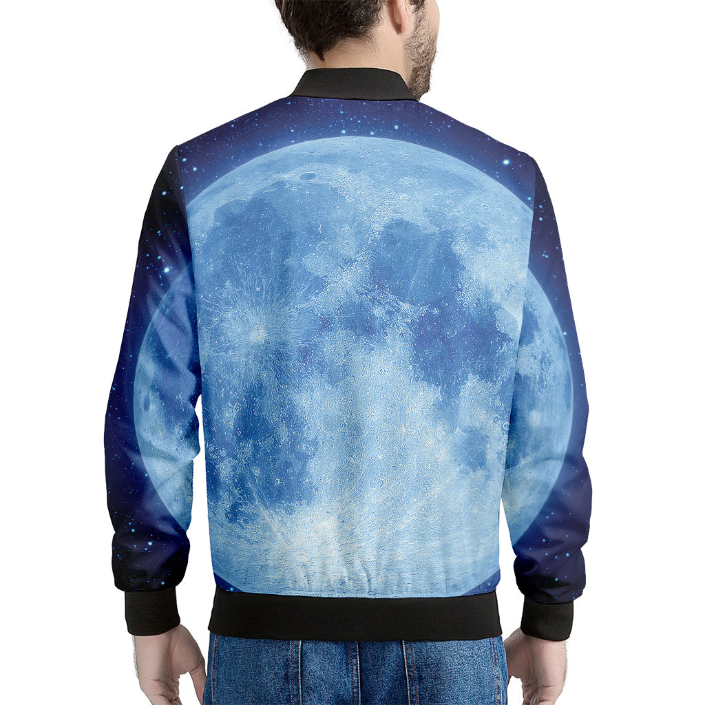 Blue Moon Print Men's Bomber Jacket
