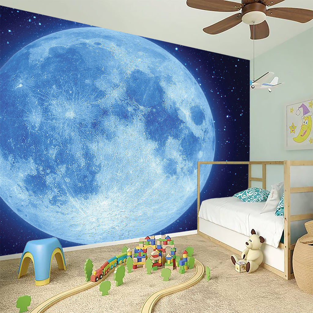 Blue Moon Print Wall Sticker