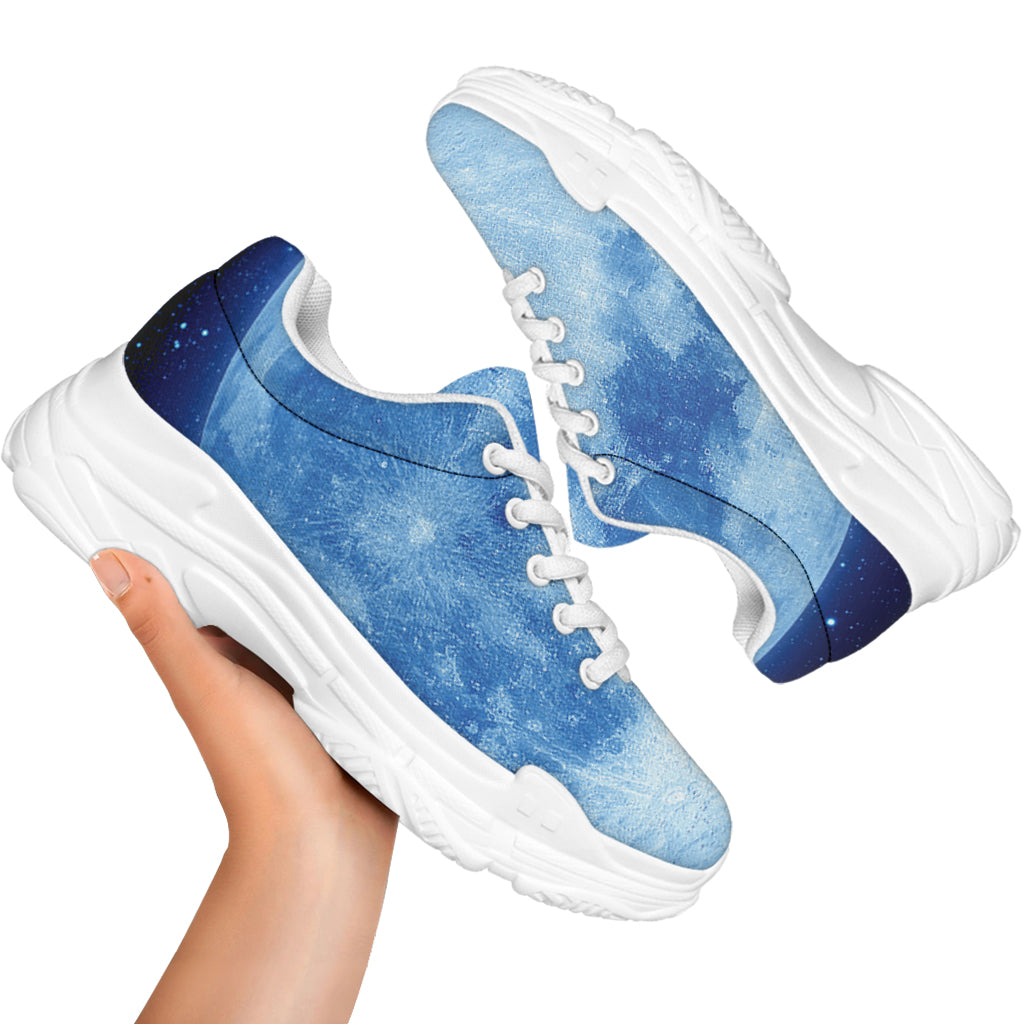 Blue Moon Print White Chunky Shoes