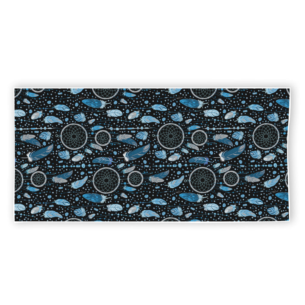 Blue Native Dream Catcher Pattern Print Beach Towel
