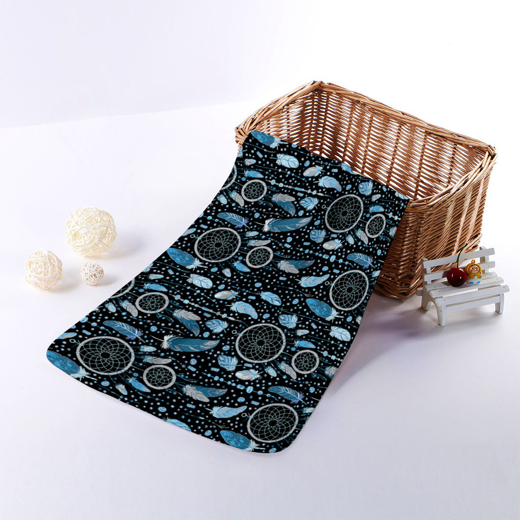 Blue Native Dream Catcher Pattern Print Towel