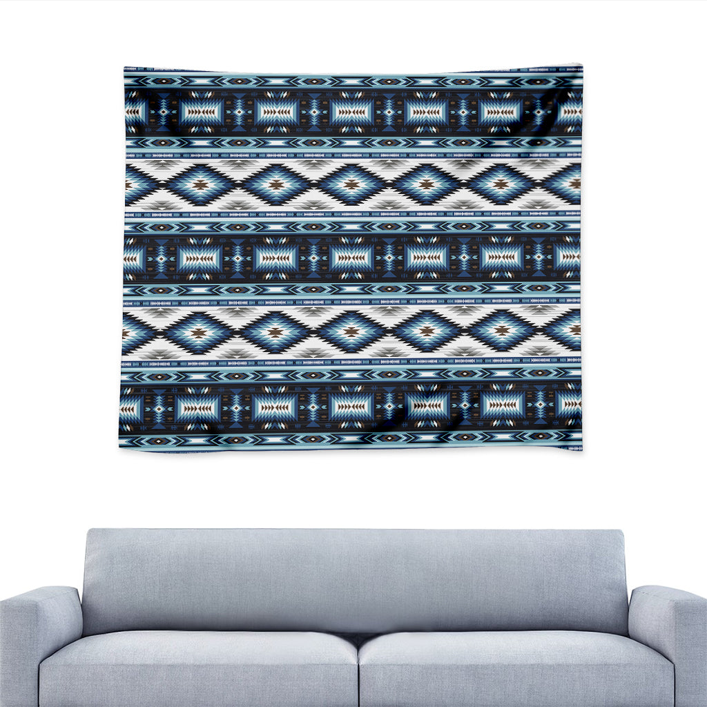Blue Native Navajo Print Tapestry