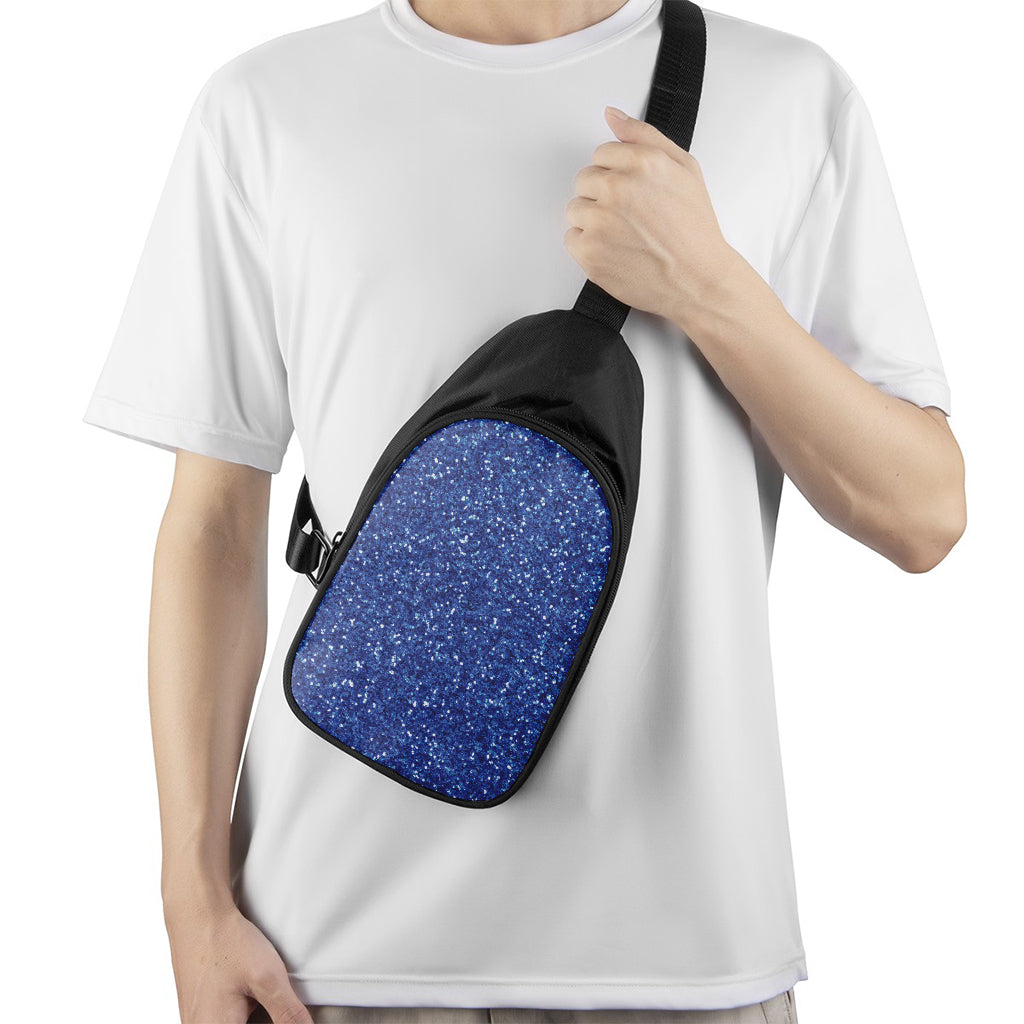 Blue (NOT Real) Glitter Print Chest Bag